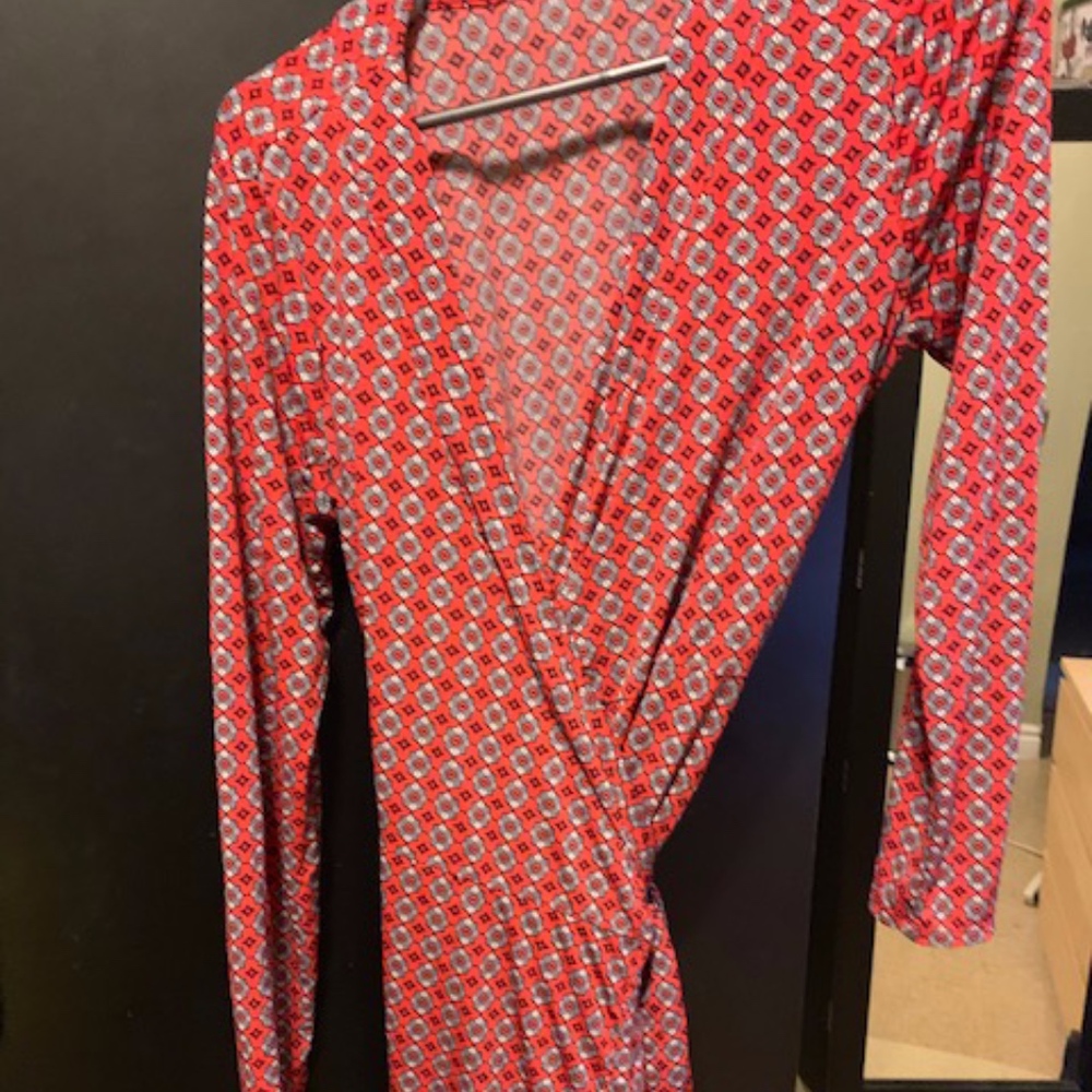 Patterned Wrap Dress